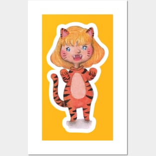 Tiger cat Posters and Art